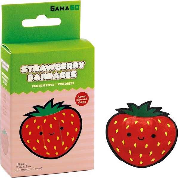 Gama-Go GamagoStrawberryBandages|Setof18IndividuallyWrappedSelfAdhesiveBandages
