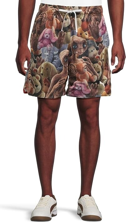 (取寄) プーマ メンズ フープス X ショーツ PUMA men Hoops X E.t. Shorts Puma Black/All Over Print Puma Hoops X E.t. Shorts Men's Workout Black/All Over Print : LG