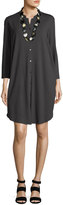 Thumbnail for your product : Eileen Fisher 3/4-Sleeve Mandarin-Collar Jersey Shirtdress, Petite
