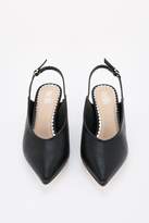 Thumbnail for your product : WallisWallis Black Slingback Pointed Kitten Heel Shoe