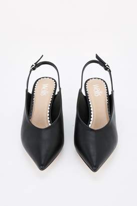 WallisWallis Black Slingback Pointed Kitten Heel Shoe