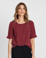Thumbnail for your product : Atmos & Here Women's Red Short Sleeve Tops - Shelby Top