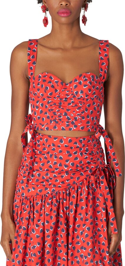 Carolina Herrera Thick Strap Corset Cropped Bodice Top