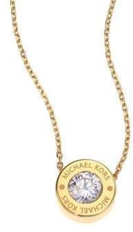 Michael Kors Brilliance Logo Pendant Necklace/Goldtone