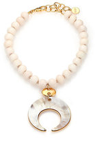 Thumbnail for your product : Nest Bone & Horn Beaded Crescent Pendant Necklace