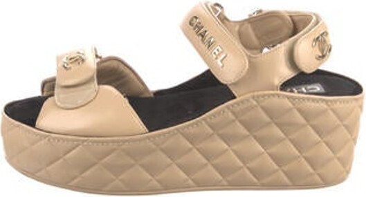 Chanel Dad Sandals Interlocking CC Logo Sandals - ShopStyle