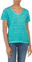 Thumbnail for your product : Garment Printed Soft Linen V-neck Tee