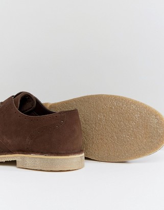 ASOS Brogue Shoes In Brown Suede