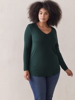 Thumbnail for your product : Long-Sleeve V-Neck T-Shirt - Addition Elle