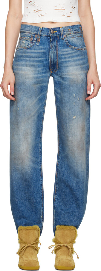 R 13 SSENSE Exclusive Blue Alice Slim Straight-Leg Jeans