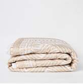 Thumbnail for your product : River Island White and Gold Leaf Print 100% Cotton Bedspread Throw