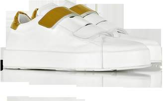 Jil Sander White and Laminated Leather Women's Sneaker
