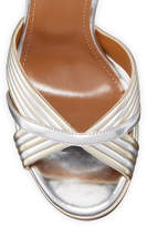 Thumbnail for your product : Aquazzura Sundance Plateau Metallic Platform Sandals, Light Gold