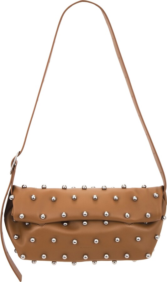 Jil Sander Rollup Small Square Belt Bag in Brown