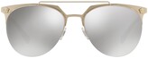 Thumbnail for your product : Versace 57mm Mirrored Semi-Rimless Sunglasses