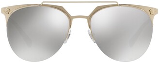 Versace 57mm Mirrored Semi-Rimless Sunglasses