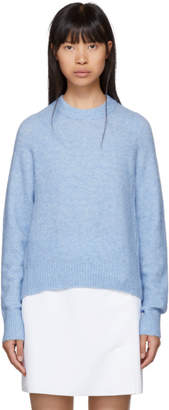3.1 Phillip Lim Blue Inset Shoulder High Low Sweater