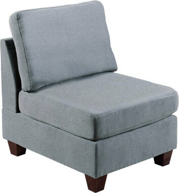 Latitude Run Stylish Armless Linen-Like Fabric Chair With Wooden Legs Perfect For Modern And Minimalist Living Rooms.