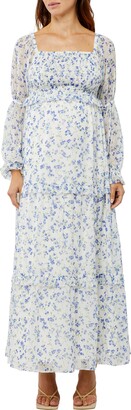 A Pea in the Pod Smocked Floral Maternity Dress