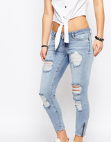 Thumbnail for your product : Noisy May Petite Eve Super Slim Ankle Zip Jeans