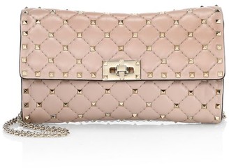 valentino rockstud clutch poudre