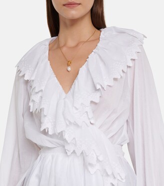 Etro Lace-trimmed ruffled cotton top