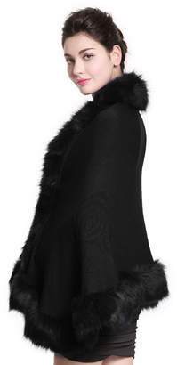 MISSYDRESS Iuxury Women's Bridal Faux Fur Shawl Wraps Cloak Coat-S55