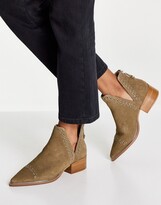 Thumbnail for your product : Steve Madden epyr low ankle boots in beige suede