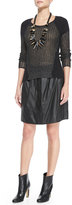 Thumbnail for your product : Eileen Fisher Fisher Project Textured Box Top & Short Pleated Leather Skirt,