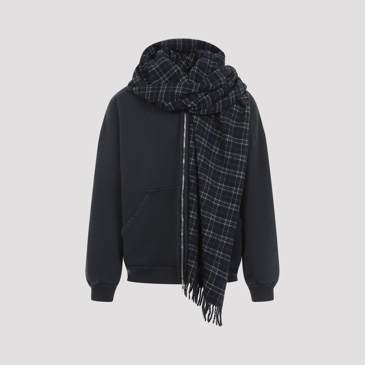 トップス BALENCIAGA scarf zipup hoodie Buy Balenciaga Scarf Zip-Up Hoodie 'Deep Blue/Black