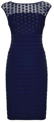 Navy Mesh Embroidered Dress
