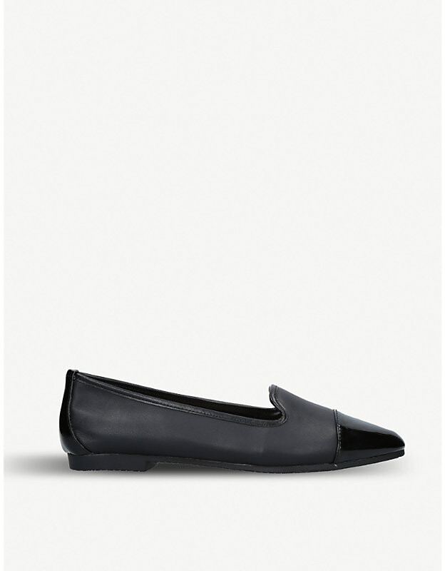 carvela black patent loafers