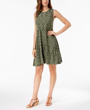Style&Co. Style & Co Printed Sleeveless A-Line Dress, Created for Macy's