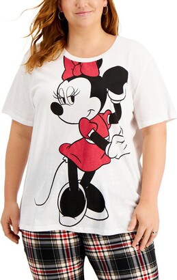 Disney Plus Minnie Mouse Womens Cotton Short Sleeve Graphic T-Shirt