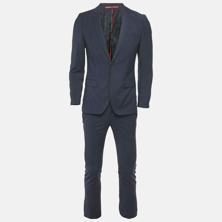 HUGO BOSS Blue Wool Blend Extra Slim Fit Suit XS