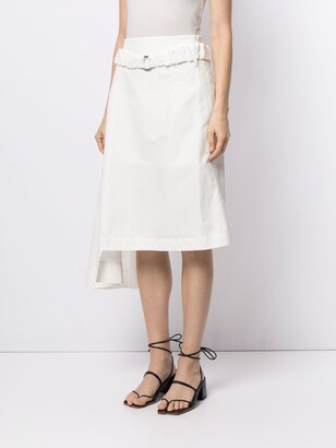 Eudon Choi Asymmetric-Hem Belted-Waist Skirt
