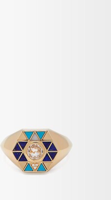 Harwell Godfrey Evil Eye Diamond, Lapis Lazuli & 18kt Gold Ring