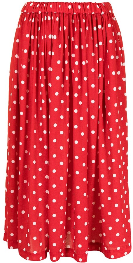 red polka dot skirt