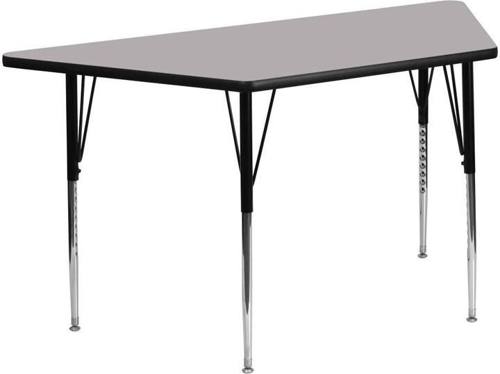 Emma+Oliver 29X57 Trapezoid Laminate Adjustable Activity Table