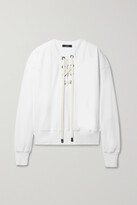 Thumbnail for your product : Bassike + Net Sustain Lace-up Organic Cotton-jersey Sweatshirt - White