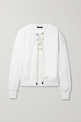 Bassike + Net Sustain Lace-up Organic Cotton-jersey Sweatshirt - White