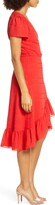 Thumbnail for your product : Charles Henry Textured Stripe Chiffon Wrap Dress