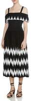 Thumbnail for your product : Maje Rosier Geo-Pattern Pleated Knit Midi Dress