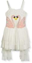 Thumbnail for your product : Stella McCartney Bonny Winged Swan Tulle Dress, Size 4-14
