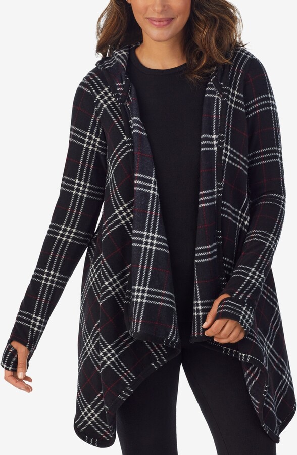 Cuddl Duds Women's Fleecewear Long-Sleeve Hooded Wrap - ShopStyle Tops