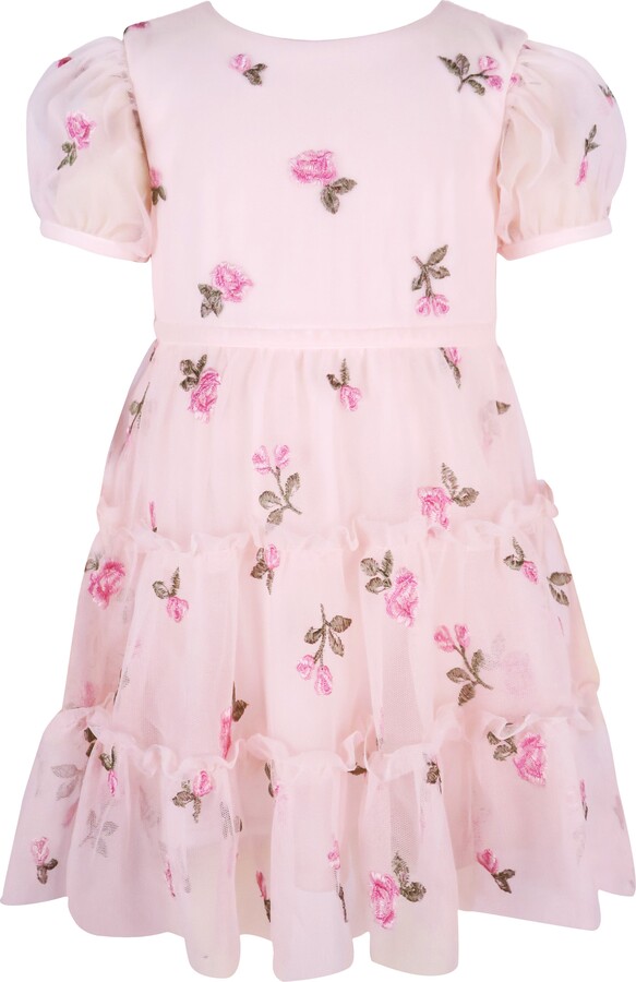 Zunie Embroidered Puff Sleeve Party Dress