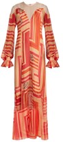 Katie Eary - Geo-print Silk-chiffon Maxi Dress - Red Multi