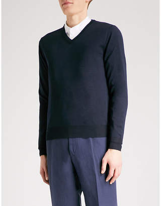 Canali V-neck wool jumper
