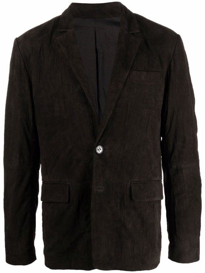 suede blazer black