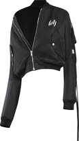 Thumbnail for your product : Ann Demeulemeester Lea Dropped Shoulder Cropped Bomber With Holy Embroidery
